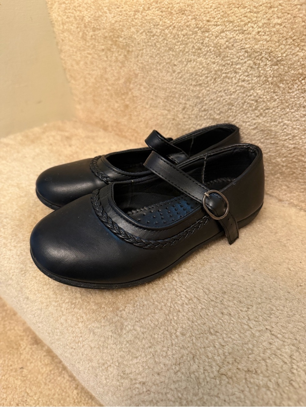 Girls Black Mary Jane School Shoes